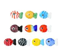 Airssory 10 pcs 10 Styles Lampwork Fish Beads Ocean Sea Animals Jesus Glass Beads for DIY Jewellery Bracelet Necklace Earring Crafts Bag Keychain Phone Decor