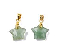 Airssory 10 pcs 12MM Star Shaped Natural Green Aventurine Gemstone Charms Celestial Twinkle Star Stone Charms for DIY Jewellery Bracelet Necklace Earring Bag Keychain Decor