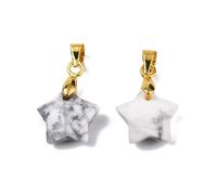 Airssory 10 pcs 12MM Star Shaped Natural Howlite Gemstone Charms Celestial Twinkle Star Stone Charms for DIY Jewellery Bracelet Necklace Earring Bag Keychain Decor