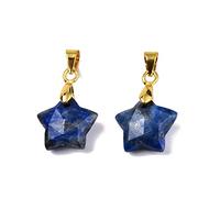 Airssory 10 pcs 12MM Star Shaped Natural Lapis Lazuli Gemstone Charms Celestial Twinkle Star Stone Charms for DIY Jewellery Bracelet Necklace Earring Bag Keychain Decor