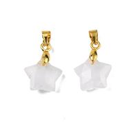 Airssory 10 pcs 12MM Star Shaped Natural Quartz Crystal Gemstone Charms Celestial Twinkle Star Stone Charms for DIY Jewellery Bracelet Necklace Earring Bag Keychain Decor