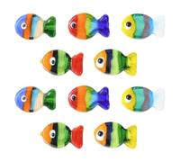 Airssory 10 pcs 5 Colours Lampwork Glass Fish Shaped Beads Ocean Sea Animals Jesus Fish Beads for DIY Jewellery Bracelet Necklace Earring Crafts Bag Keychain