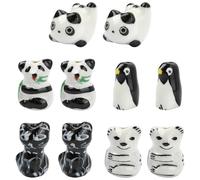 Airssory 10 pcs 5 Styles Ceramic Porcelain Animals Shaped Beads Panda Koala Cat Penguin Beads for DIY Jewellery Bracelet Necklace Earring Crafts Bag Keychain Decor