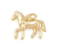 Airssory 10 pcs Brass Golden Colour Mini Horse Shaped Charms Wild Animals Charms for DIY Jewellery Bracelet Necklace Earring Crafts Bag Phone Keychain Decor