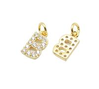 Airssory 10 pcs Golden Colour Mini Letter B Charms Brass Cubic Zirconia Alphabet Initial Charms for DIY Jewellery Bracelet Necklace Earring Bag Keychain Decor