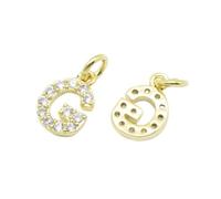 Airssory 10 pcs Golden Colour Mini Letter G Charms Brass Cubic Zirconia Alphabet Initial Charms for DIY Jewellery Bracelet Necklace Earring Bag Keychain Decor