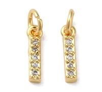 Airssory 10 pcs Golden Colour Mini Letter I Charms Brass Cubic Zirconia Alphabet Initial Charms for DIY Jewellery Bracelet Necklace Earring Bag Keychain Decor