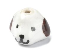 Airssory 10 pcs Lovely Dog Head Theme Handmade Ceramic Porcelain Beads Pet Animal Spacer Beads for Jewellery Making Bracelet Necklace Earrings DIY Crafts