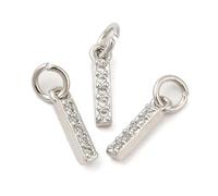 Airssory 10 pcs Mini Letter I Charms Brass Cubic Zirconia Alphabet Initial Charms for DIY Jewellery Bracelet Necklace Earring Bag Keychain Decor