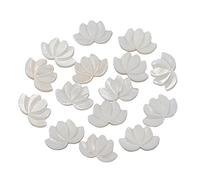 Airssory 10 Pcs Natural Freshwater Shell Lotus Flower Beads Half Drilled Bead Bulk for Jewelry Making
