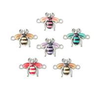 Airssory 10 Pcs Printed Animal Charms Links Enamel Honeybee Bee Charms for DIY Jewelry Making Bracelets Crafting