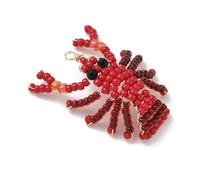 Airssory 10 pcs Red Crayfish Charms Handmade Seed Bead Lobster Ocean Sea Animals Charms for DIY Jewellery Bracelet Necklace Earring Crafts Bag Keychian Decor