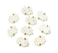 Airssory 10 pcs White Lily Flower Enamel Alloy Brooches Elegant Floral Badge Pins for Wedding Banquet Clothes Bags Hats Backpack Jackets Craft Decor
