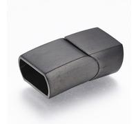 Airssory 10 Sets 23.5x13mm Gunmetal Color Flat 304 Stainless Steel Magnetic Clasps End Clasp Fasteners Connector Buckles Clasps for DIY Jewellery Leather Bracelet Necklace Crafts