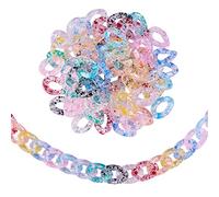 Airssory 100 pcs 10 Colors Acrylic Rings Quick Link Chain Connectors Twist Miami Cuban Curb Chain Link for Jewelry Making Crafts Necklace Bracelet