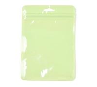 Airssory 100 pcs 10x7.5 cm Bright Green Yellow Plastic Ziplock Bags Mini Holographic Resealable Foil Pouch for Small Business Travel Items Jewellery Storage