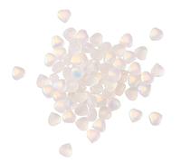 Airssory 100 Pcs AB Color Plated Frosted Heart Shape Glass Crystal Beads Bulk Lot for Jewellery Making DIY Craft Wholesale Supplies - 6mm