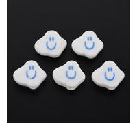 Airssory 100 pcs White Cloud Shaped Handmade Ceramic Porcelain Beads Celestial Lovely Happy Smile Face Spacer Beads for Jewellery Making Bracelet Necklace Earrings DIY Crafts