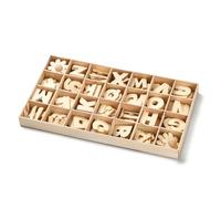 Airssory 104 pcs 26 Styles Letter A-Z Unfinished Wood Cutouts Alphabet Initial Wood Slices with Stickers for DIY Painting Art Craft Home Scrapbooking Embellishments
