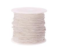 Airssory 10m/32.8ft Silver Color Miami Curb Cuban Link Twisted Chains Oval Curb Chains for Bracelet Necklace Jewelry Making - 2.5x2mm