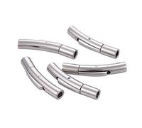 Airssory 10pcs Shiny 304 Stainless Steel 30mm Large Strong Leather Cord End Clasp Integral Clasp & Closures Jewellery Findings Bulk for Jewellery Making - Fit 3mm Cord