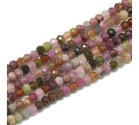 Airssory 110 Pcs 3~3.5mm Natural Tourmaline Beads Strands Faceted Round Small Loose Crystal Gemstone Bead Spacer for DIY Jewelry Making Supplies