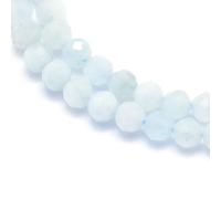 Airssory 110 Pcs 3mm Natural Aquamarine Beads Strands Faceted Round Small Loose Crystal Gemstone Bead Spacer for DIY Jewelry Making Bulk