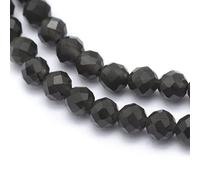 Airssory 110 Pcs 3mm Natural Obsidian Beads Strands Faceted Round Small Loose Crystal Gemstone Bead Spacer for DIY Jewelry Making Crafting