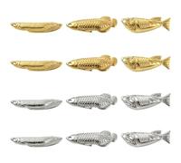 Airssory 12 pcs 6 Styles 304 Stainless Steel Fish Charms Sea Ocean Animals Jesus Fish Charms for DIY Jewellery Bracelet Necklace Earring Crafts Bag Phone Keychain Decor