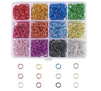 Airssory 1200Pcs 12 Colors Aluminum Jump Rings Open Jump Rings Round Ring for DIY Chainmail Earring Jewellery Making Findings - 8x1mm