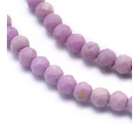 Airssory 130 Pcs 3mm Natural Lepidolite Purple Mica Beads Strands Faceted Round Small Loose Crystal Gemstone Bead Spacer for DIY Jewelry Making