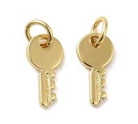 Airssory 15 pcs Golden Colour Brass Key Shaped Charms Keys Charms for DIY Jewellery Necklace Earring Bracelet Crafts Bag Keychain Phone Decor