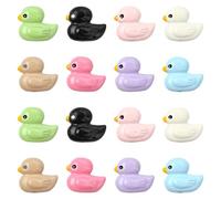 Airssory 16 pcs 8 Colours Baking Paint Lovely Duck Beads 3D Farm Animals Bird Spacer Beads for DIY Jewellery Bracelet Necklace Earring Bag Keychain Phone Decor