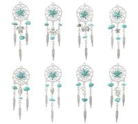 Airssory 16 pcs 8 Styles Tibetan Style Dream Woven Net Gemstone Charms Ocean Theme Sun Catcher Stone Charms for DIY Jewellery Necklace Earring Bracelet Crafts Bag Keychain Decor