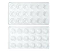Airssory 2 Pcs Cupcake Tray Shape Round Mold Threaded Double Splicing Chocolate Mold White Small Homemade Treats Molds for Candy Chocolate DIY