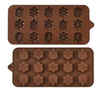 Airssory 2 Pcs Flower Shape Silicone Moulds Floral Theme Baking Molds for Chocolate Candy Ice Fondant Dessert Cake Handmade Soap Resin Clay
