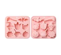 Airssory 2 Pcs Halloween Theme Chocolate Silicone Mold Skull Pumpkin Ghost Halloween Silicone Chocolate Molds for Fondant Candy Candles Pastry Cake Decorating