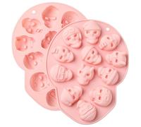 Airssory 2 Pcs Skull Head Shape Silicone Moulds Halloween Skeleton Theme Baking Molds for Chocolate Candy Fondant Dessert Cake Handmade Soap Resin Clay