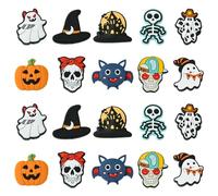 Airssory 20 Pcs 10 Styles Halloween Themed Silicone Beads Pumpkin Ghost Skull Bat Skeleton Beads for DIY Jewellery Keychain Pen Craft Decoration
