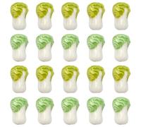 Airssory 20 pcs 2 Colours Ceramic Porcelain Chinese Cabbage Beads Imitation Vegetable Food Spacer Beads for DIY Jewellery Bracelet Necklace Earring Bag Keychain Phone Decor