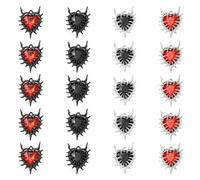 Airssory 20 Pcs 4 Colours Thorns Heart Rhinestone Charms for DIY Jewellery