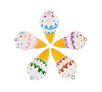 Airssory 20 Pcs 5 Colors Ice Cream Charm Resin Ice-Cream Cone Sweetmeat Dessert Charms Bulk Lot for Earring Necklace Keychain Jewelry Making Crafts