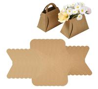 Airssory 20 Pcs Kraft Paper Handbag Party Paper Bag with Handles Candy Chocolate Packaging Boxes Candy Totes for Christmas Birthdays Festivals Party Weddings Wrapping - 12x6x8cm