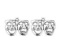 Airssory 20 Pcs Retro Comedy and Tragedy Mardi Gras Charms Happy Sad Drama Mask Dance Ball Expression Mini Charm for Jewelry Making DIY - 22.5x31mm