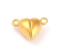Airssory 20 Sets 15x9.5MM Golden Colour Heart Magnetic Clasps Magnet Converter Locking End Clasp Fasteners Connector Buckles Clasps for DIY Jewellery Bracelet Necklace Crafts