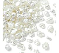 Airssory 200Pcs Mixed Shapes ABS Plastic Imitation Pearl Beads Nugget with Holes Loose Pearls for Jewelry Making DIY Bracelet Necklace Beading Crafts Keychain Supplies