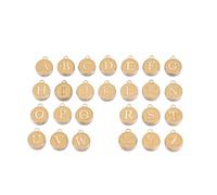 Airssory 26 Pcs BurlyWood Color 12MM Letter A-Z Enamel Charms Double Sided Alphabet Initial Charms for DIY Jewellery Bracelet Necklace Earring Bag Keychain Decor