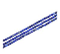 Airssory 2mm Natural Lapis Lazuli Crystal Beads Strands Faceted Round Tiny Gemstones Lapis-Lazuli Stone Loose Pony Beads Bulk for Jewelry Making - 15.3 Inch