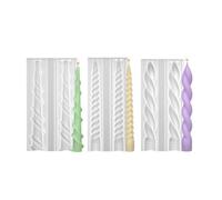 Airssory 3 Pcs 3D Twisted Taper Silicone Candle Molds Long Spiral Cylinder Molds for Aromatherapy Candle Soy Wax Soap Clay Craft Plaster Resin Making Home Decoration