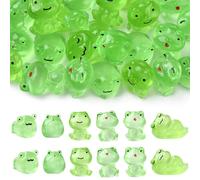 Airssory 30 pcs 6 Styles Luminous Lovely Frog Resin Ornament Cabochons 3D Animals No Hole Beads for DIY Jewellery Embellishment Craft Home Desk Decor Supplies Bulk